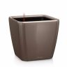 Кашпо Lechuza Quadro LS 28 серо-коричневый фото 1 &mdash; Luxury Plants