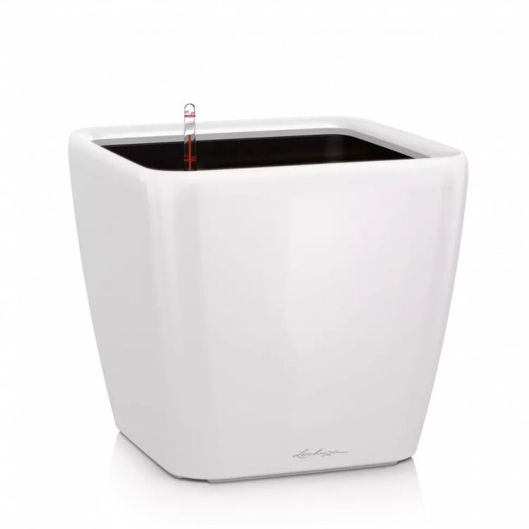 Кашпо Lechuza Quadro LS 35 белый фото 1 &mdash; Luxury Plants