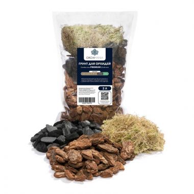Грунт для орхидей (кора сосны 23-44 мм, уголь, мох) Combo Line Premium Орхимания  2 л &mdash; Luxury Plants