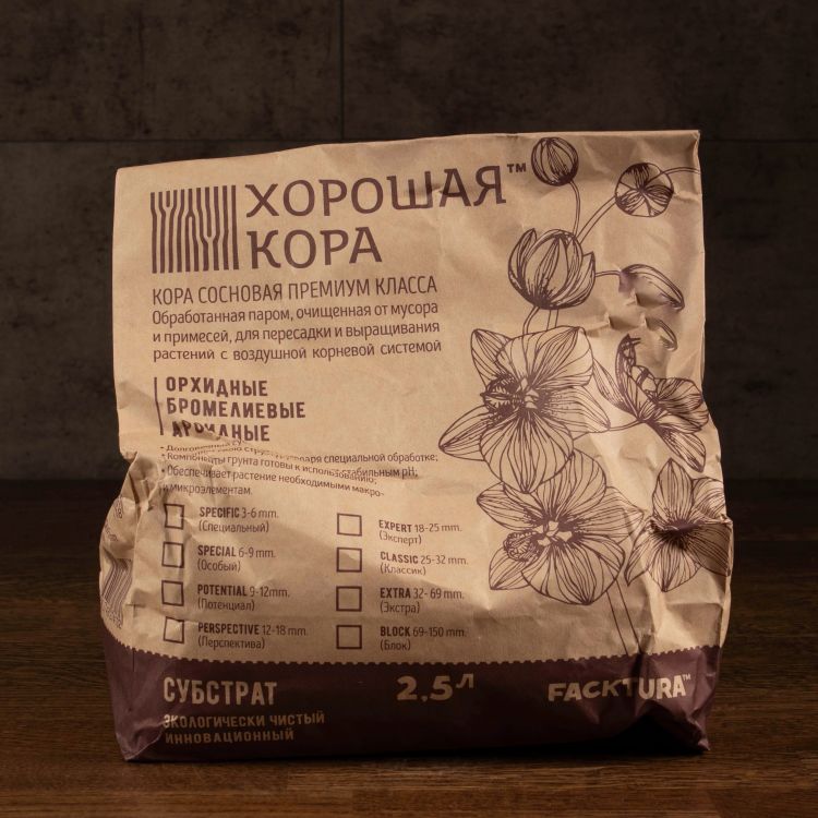 ИННОВАЦИОННЫЙ СУБСТРАТ "ХОРОШАЯ КОРА" FackTura Specific 3-6 mm 2,5 литра фото 1 &mdash; Luxury Plants