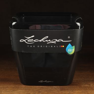 Кашпо Lechuza Quadro LS 28 черный уценка &mdash; Luxury Plants