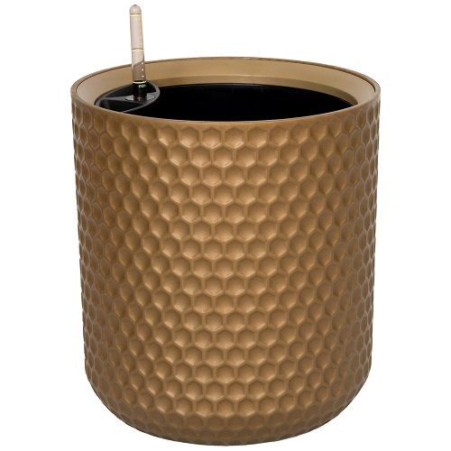 Кашпо с автополивом Ola Dom KERAMA 28 D28 H31 см 7 л золотое матовое, компл фото 1 &mdash; Luxury Plants