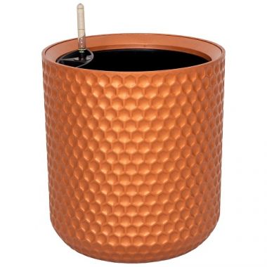 Кашпо с автополивом Ola Dom KERAMA 33 D33 H36,4 см 12 л медное матовое, компл &mdash; Luxury Plants
