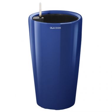 Кашпо с автополивом Ola Dom PARTNER Deluxe 32 D32,5 H56,5 см 18 л кобальт глянцевое, компл &mdash; Luxury Plants