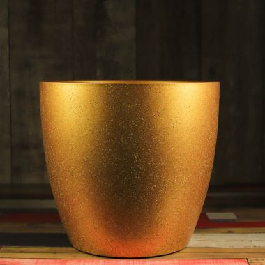 Кашпо "Песок" (керамика) D36xH33 см золото &mdash; Luxury Plants