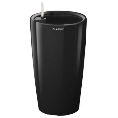 Кашпо с автополивом Ola Dom PARTNER Deluxe 50 D52 H96,5 см 63 л черное глянцевое, компл &mdash; Luxury Plants