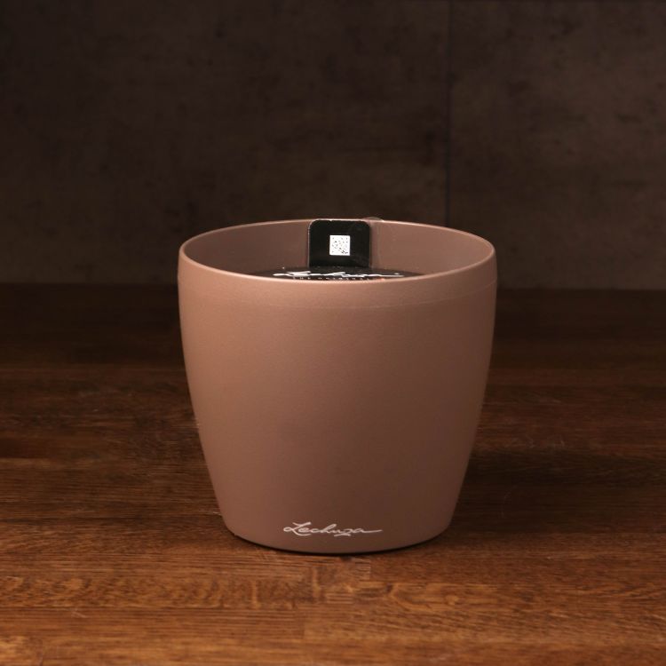 Кашпо Lechuza "Classico Color 14 Complete nutmeg" коричневый фото 1 &mdash; Luxury Plants