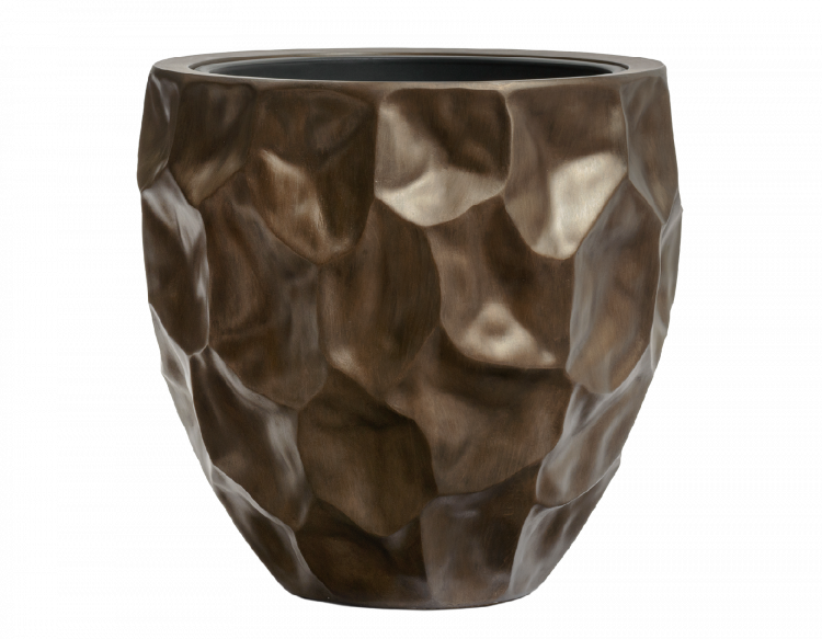 Кашпо TREEZ Effectory - Metal - Округлая чаша Design Crumple - Чернёная бронза 55 фото 1 &mdash; Luxury Plants